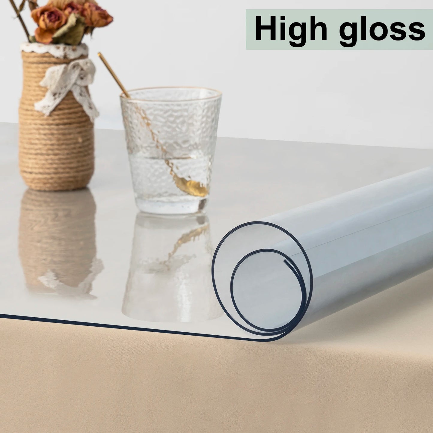 2mm Rechteckiger Tischfilm Kristallklar PVC Transparent
