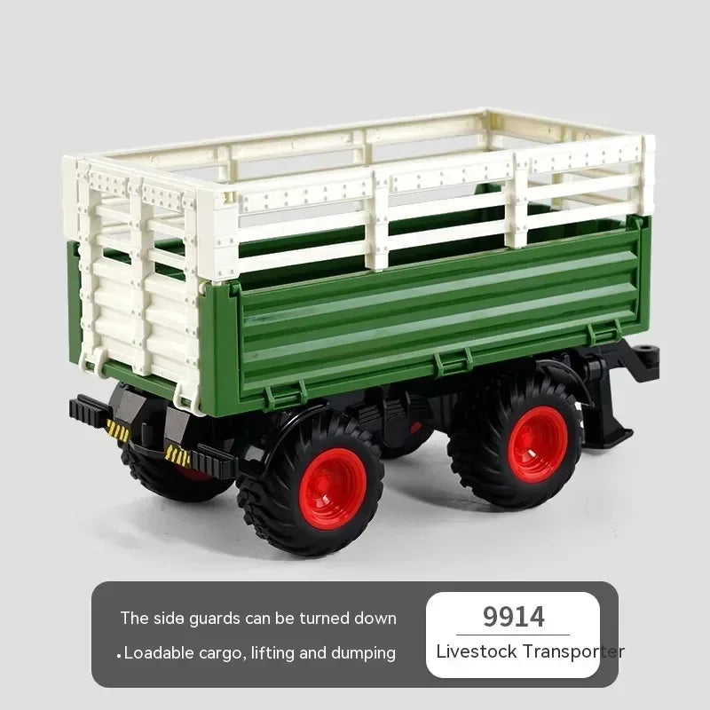 RC Auto 1:24 Legierung Ferngesteuert Traktor Spielzeug Mit Scheinwerfer Simulation Elektrisch Farm Truck Spielzeug Set Kind Outdoor Spielzeug Geschenke