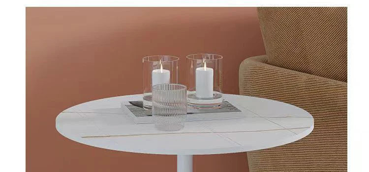 Simple Modern Tea Coffee Table Living Room Household Round Balcony Coffee Table Combination Creative Apartment Sofa Side Table
