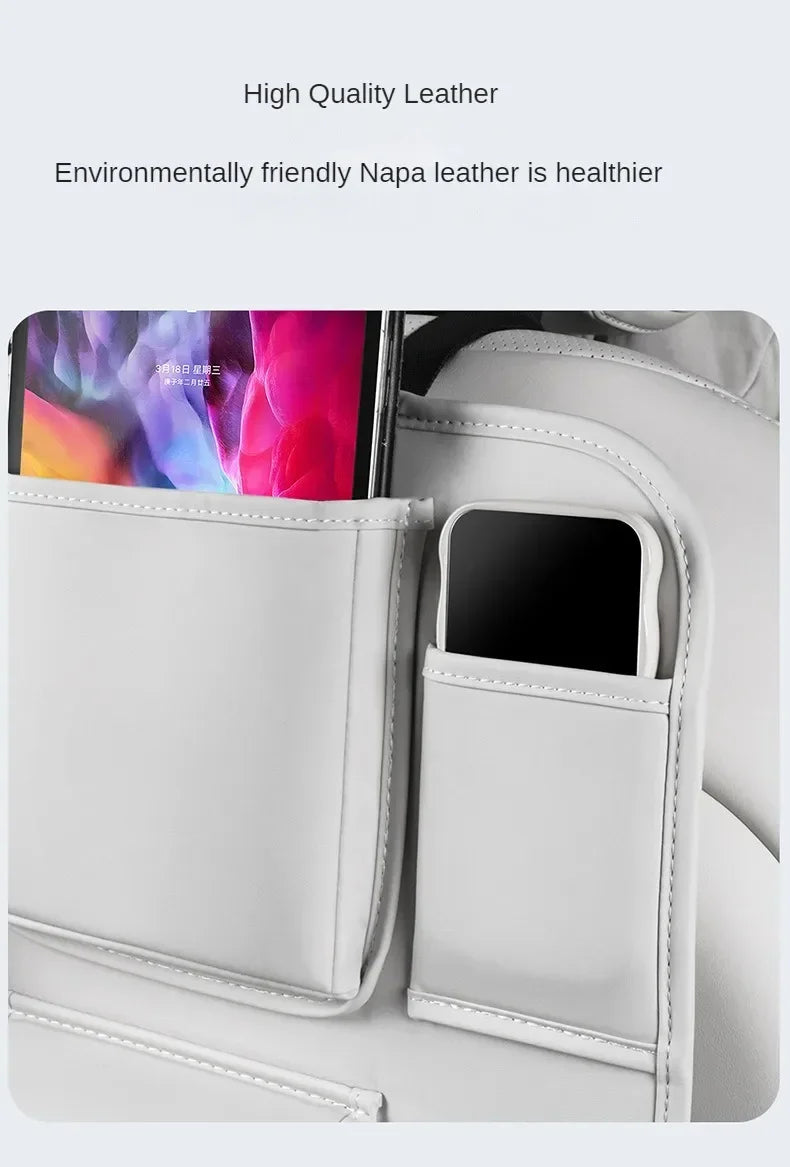 Car Seat Back Storage Bag Large Capacity PU Leather Car Backseat Organizer Storage Bag for Li Lixiang L6 L7 L8 L9 2022 2023 2024
