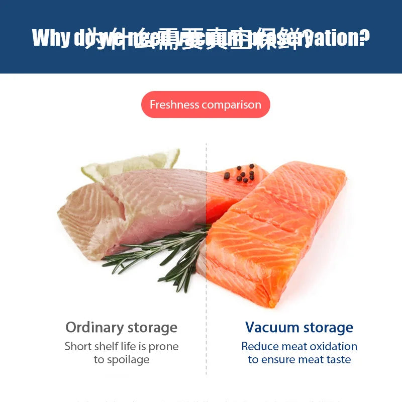 Food Vacuum Sealer 220V Automatic Packaging Machine Household Food retain freshness Fast Vacuum Sealing With 10pcs Package Bags