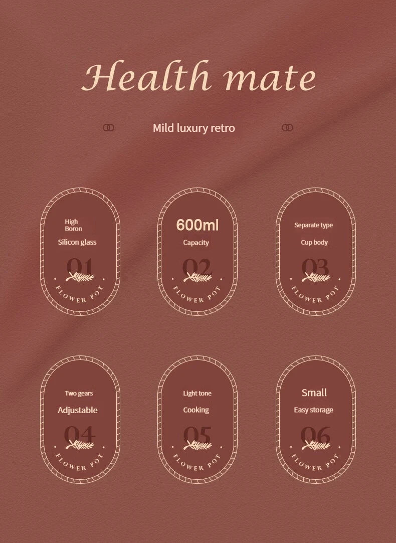 Gesundheitserhaltung Topf, Multi-funktional Haushalt Büro Konstante Temperatur Topf, Klein Glas Vollautomatisch Medizin Topf