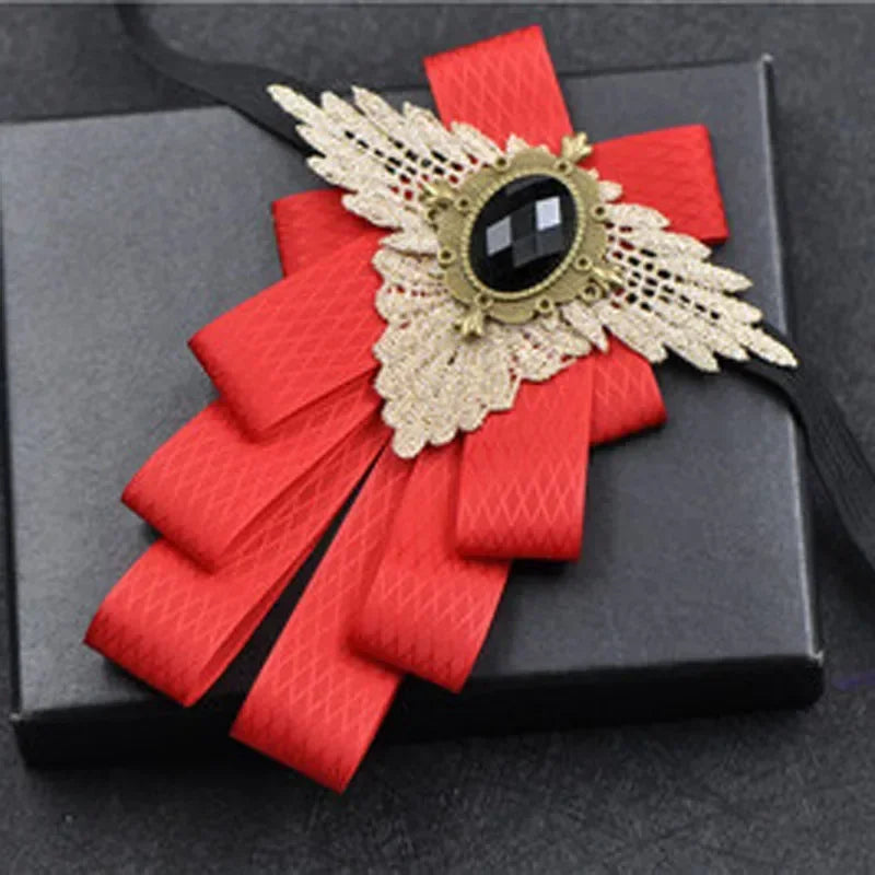 Set de nuntă 2025: Noua modă britanică pentru bărbați, performanță de nuntă pentru mire - Set de accesorii pentru bărbați cu papion, guler floral și buzunar, pentru petrecere de nuntă