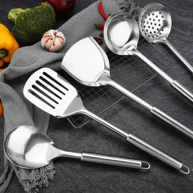 Alle Stahl Messer Set 2025 - Küche Home Professionell Chef Messer - Messer mit Spatel Löffel Koch Werkzeug Kombination Küchen Zubehör