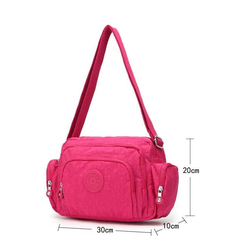 Waterproof Crossbody Bag for Women - Stylish Multi-Pocket Casual Shoulder Bag for Travel - Lightweight Canvas Messenger Bag
