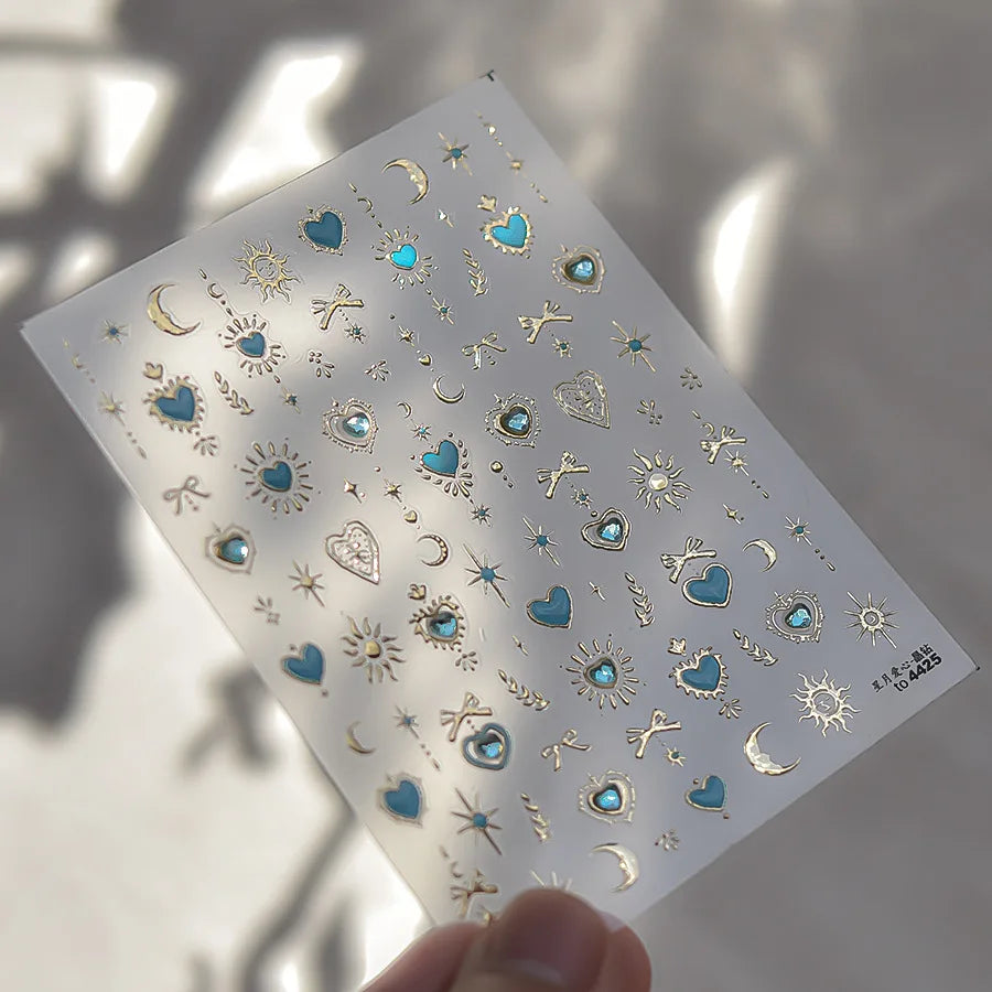 TSZS TO3913 Decorațiuni unghii 5D strălucitoare - Inimă și Lună 1 buc