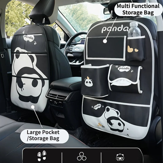 Auto-Organizer 2025: Car Seat Back Storage Bag Children Anti Kick Pad - Cartoon Seat Backrest Hanging Organizer Waterproof Durable Auto Storage Collection