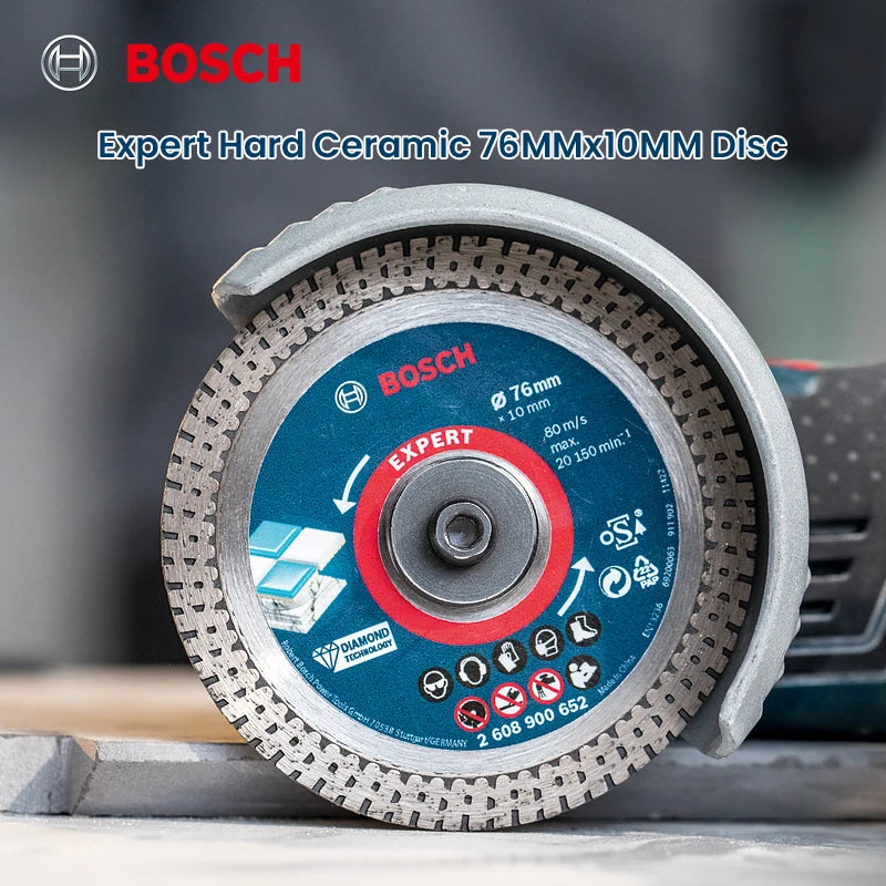Bosch Expert Hard Ceramic Cutting Disc 76mm Angle Grinder Saw Blade for Hard Tiles Stone Diamond Cutting Disc Accessories 80M/s