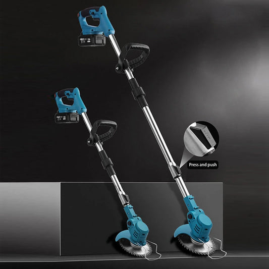 Small Household Cordless Lawn Mower Rechargeable Lawn Mowing Machine Electric Trimmer Garden Tools for Makita (Without battery)