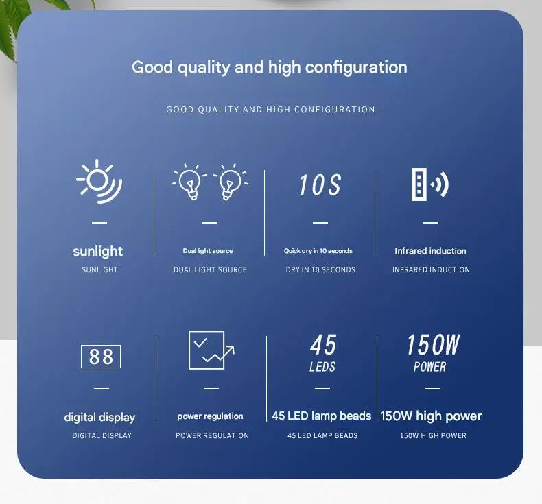 Lampă LED pentru unghii, lampă LED MAX pentru manichiură, 45 LED-uri UV pentru unghii, lampă LED pentru unghii, uscător de gel, instrumente pentru unghii