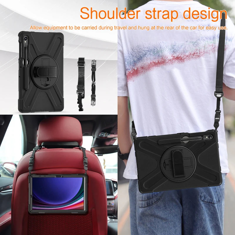 Samsung Tab Hülle stoßfest - 11"/10,9" Silikon Gurt