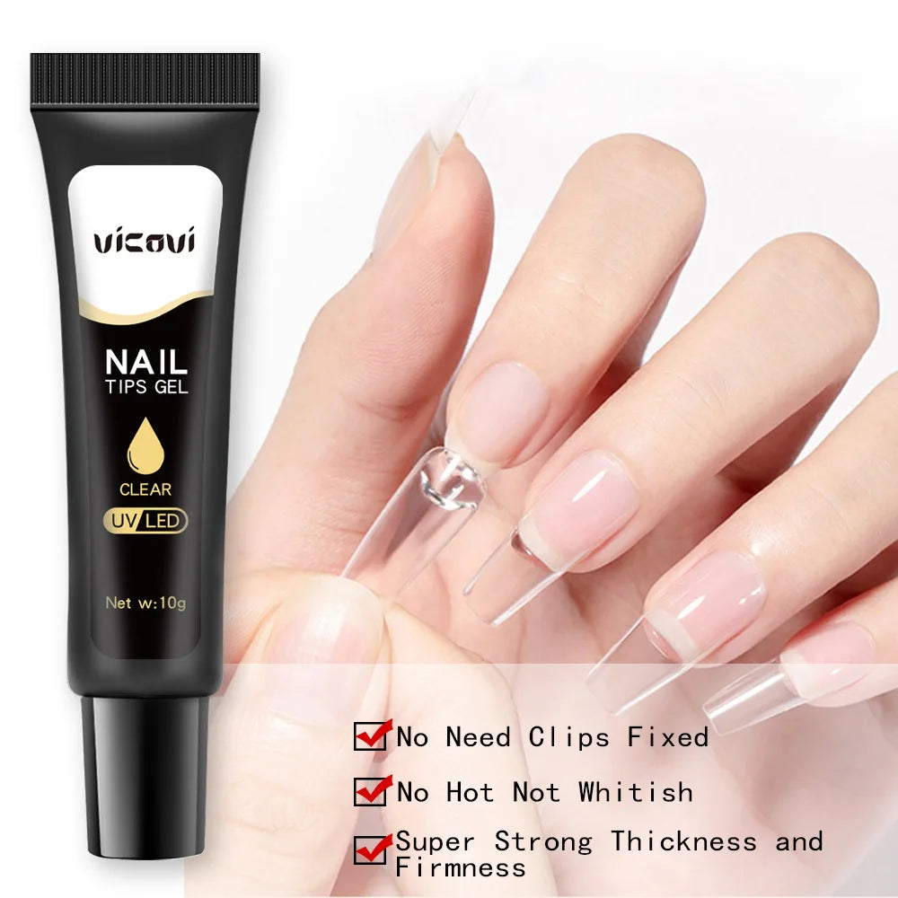UV/LED Nail Tips Glue Gel for False Nails UV Strong Ahesive Solid Tube Nail Tip Glue Gel Polish Bonder Manicure Supplies