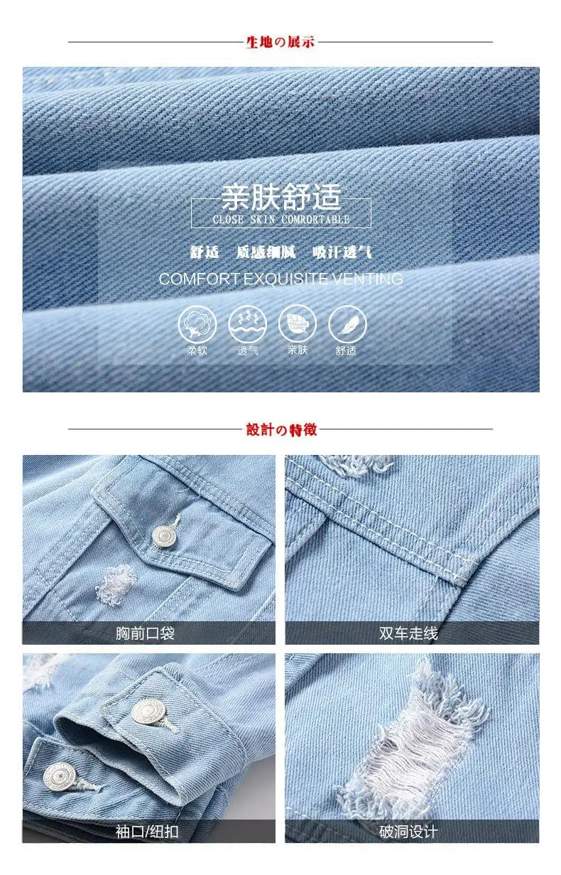CN Guangdong Denim Mantel - Leicht Größe M Knopfverschluss