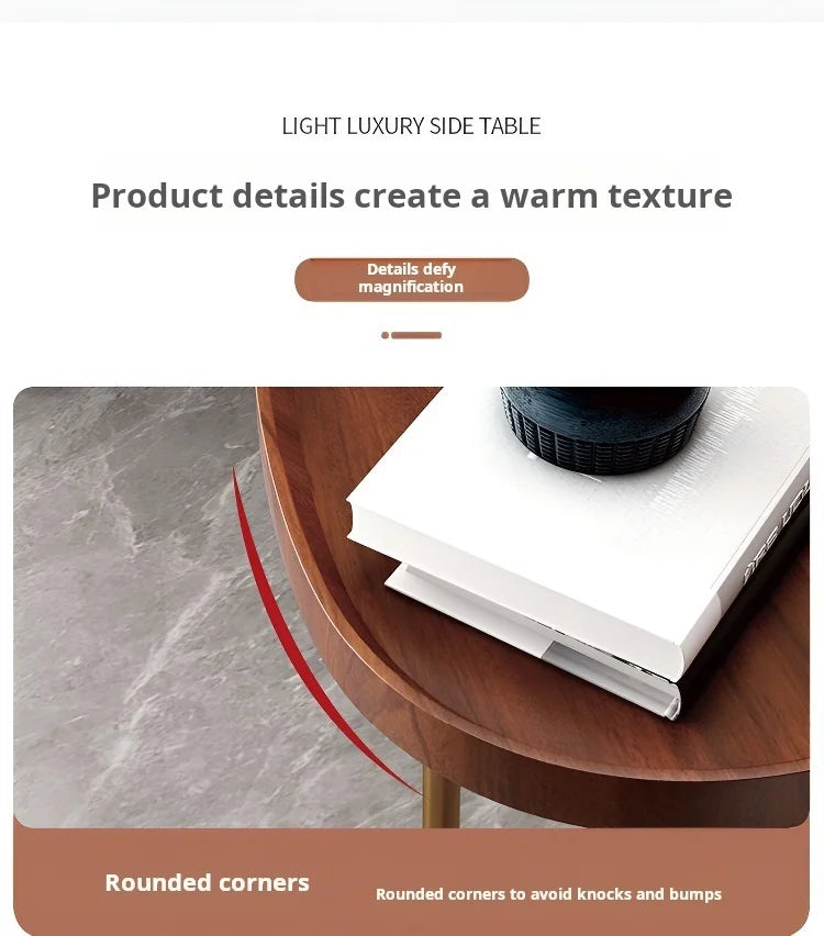 Home Small Apartment Mini Side Table Movable Coffee Table Livingroom Sofa Corner Storage Rack Minimalist Lightluxury Furniture