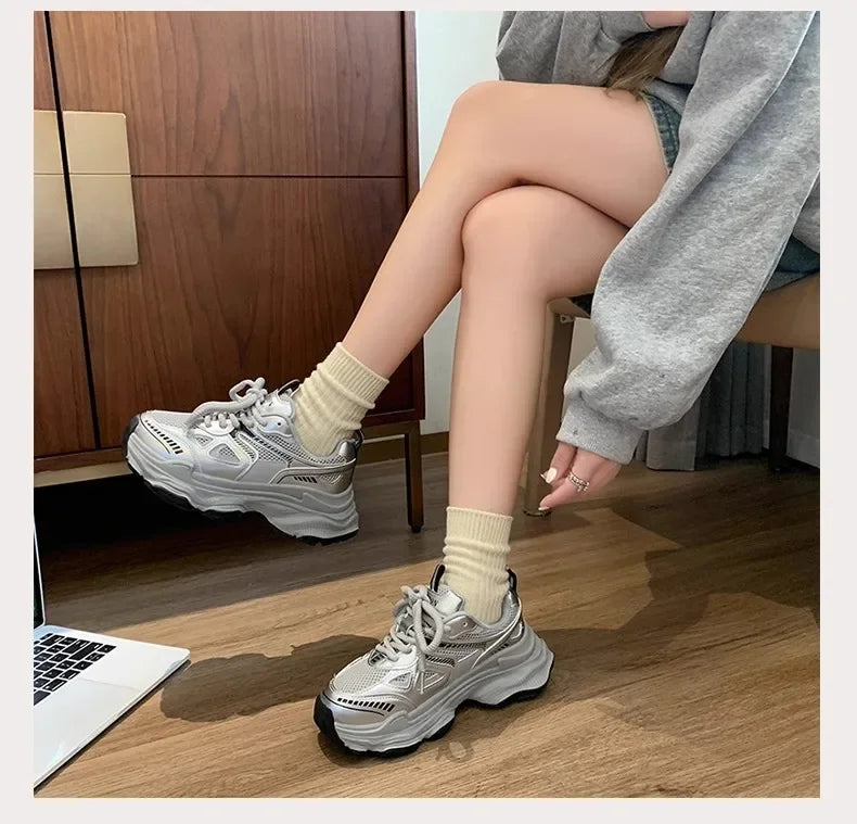 Fashion Platform Sneakers for Women Casual Non Slip Thick Sole Sports Shoes Woman Comfortable Casual Sports Shoes Zapatos Mujer