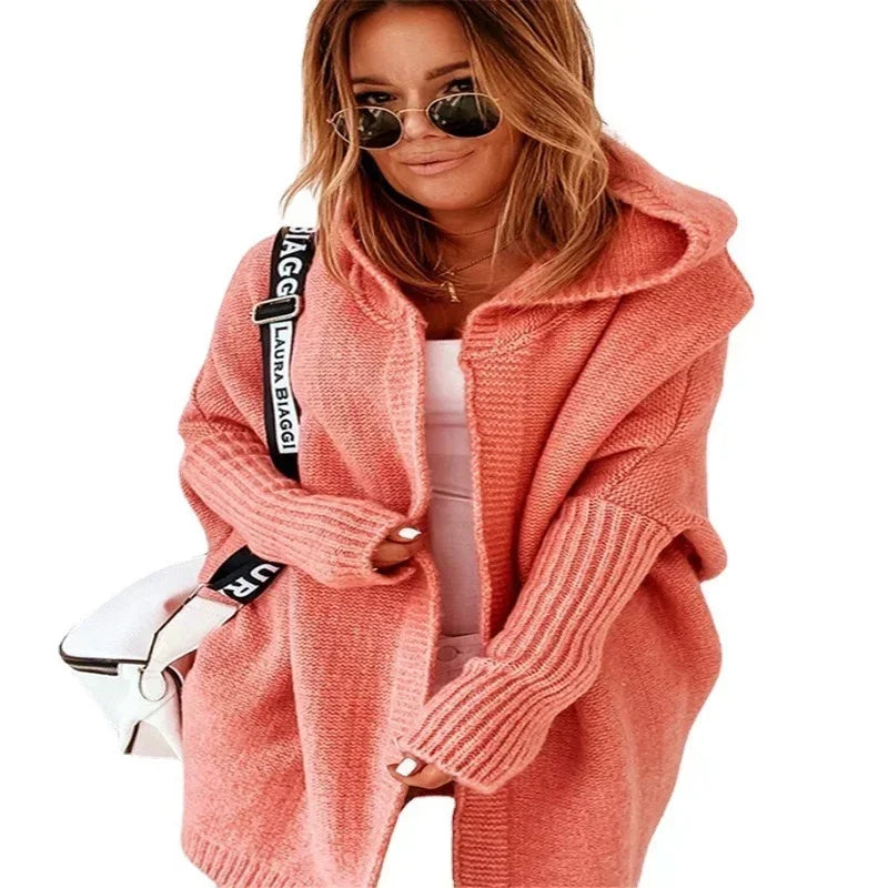 KapuzenPullover Fledermaus-Form - OneSize, 3/4-Ärmel, Stretch