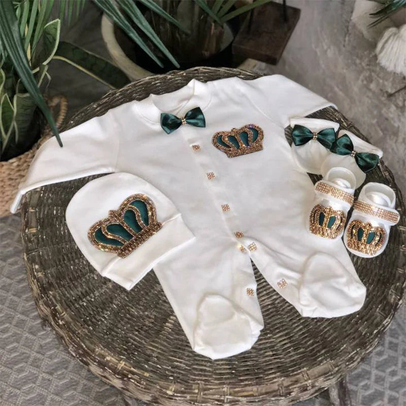 Baby-Outfit-Set 2025: 5-teiliges Spitzen-Baumwoll-Set für Neugeborene - Säuglingspflege-Kollektion