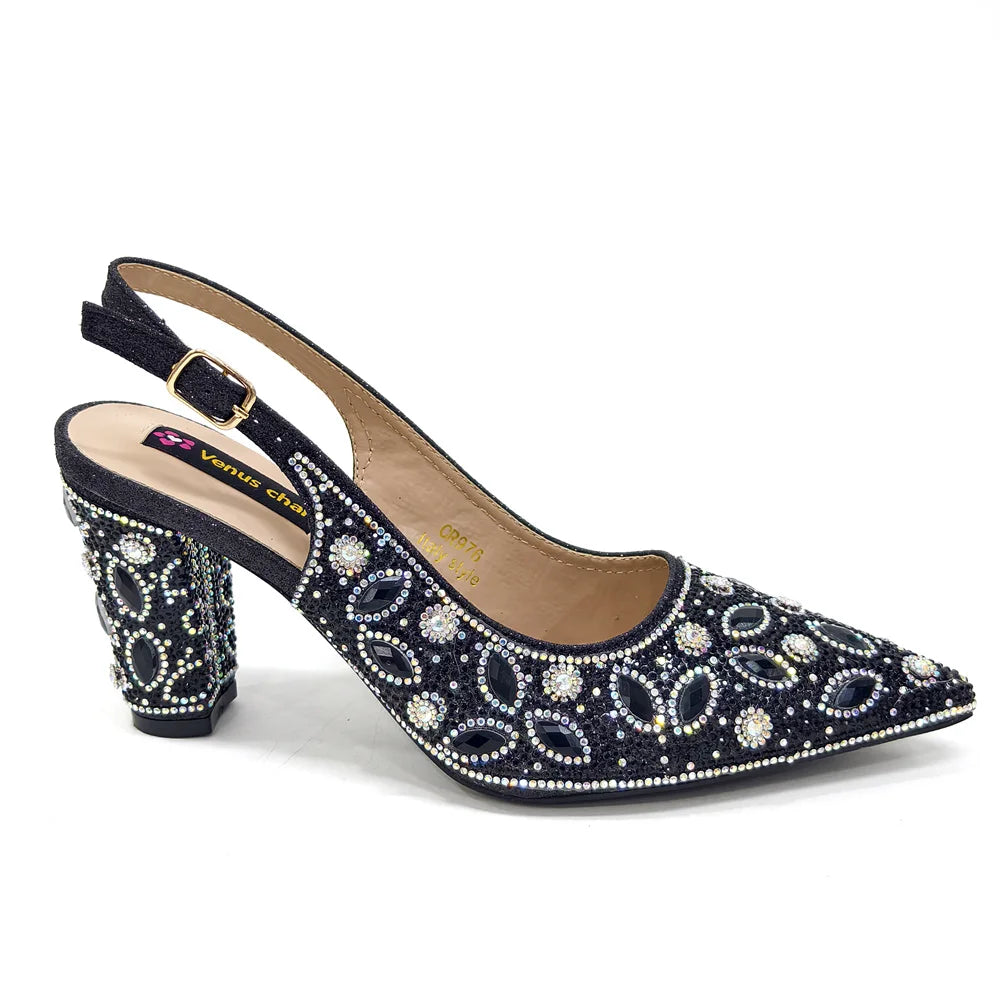 Elegant Italian Style Evening Party Shoe and Bag Set - Comfortable High Heel Women’s Shoes With Chic Hollow Design Handbag