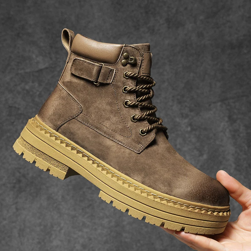 YeinshaarsCN Suede Leder High-Top - Größe Knöchel Rutschfeste Sohle