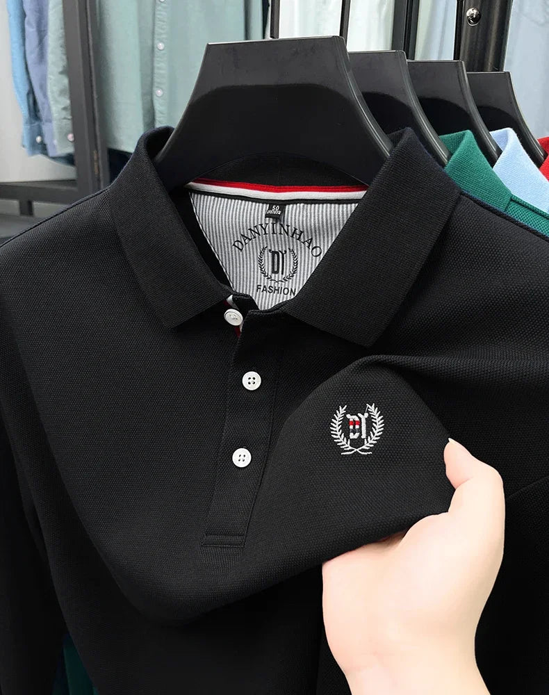 Tricou cu mânecă lungă și brodat Eleganza Polo - Mărimea M, amestec de bumbac