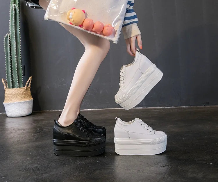 White Luxury Designer Sneakers On Platform Sports Shoes For Women  New Fashion Thick Bottom Wedding Shoes High Heel