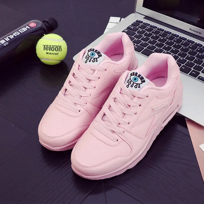 Fashion Air Wedge Platform Sneakers Women Korean Lace-up Casual Sports Shoes for Women's Size 34-44 Non Slip Travel Flats