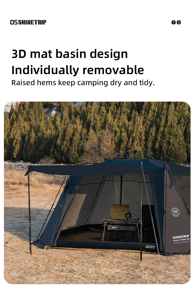 ShineTrip05 Series Oversized Quick Build Waterproof Silver Coated Canopy Sunproof Camping Auto Dome