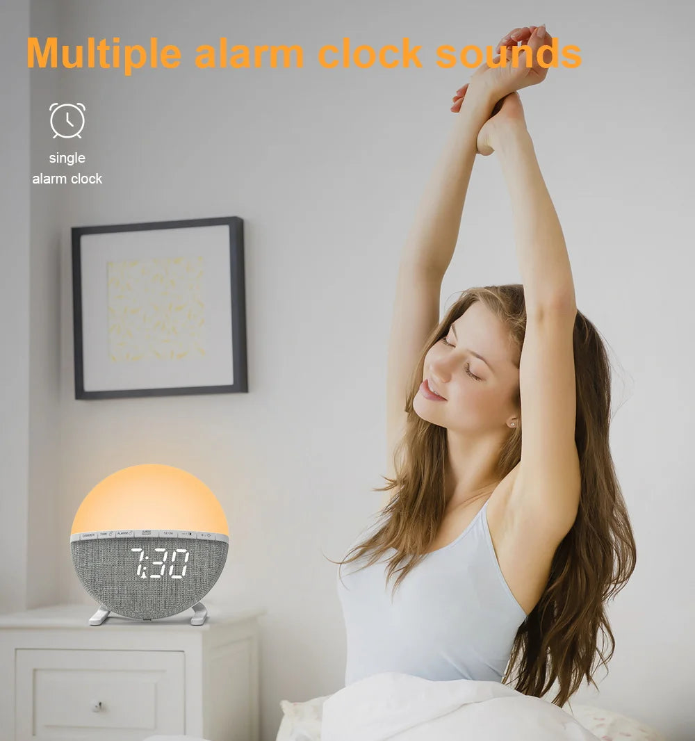 Sunrise Alarm Clock Wake Up Light Clock Night Light  Sunrise Sunset Simulation Digital Clock  Desk Clocks