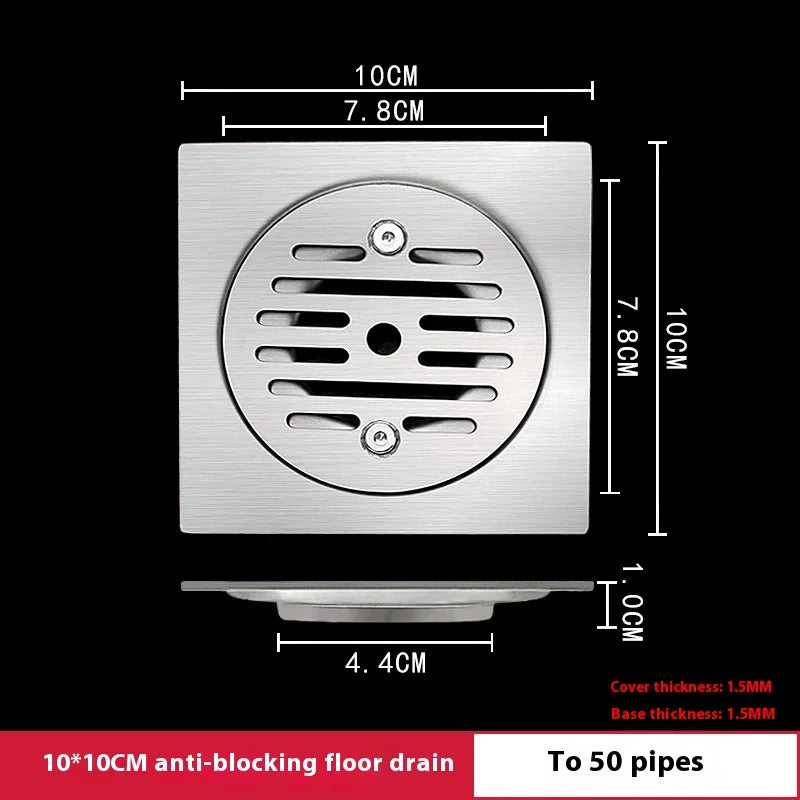 Gefängnis-Bodenablauf Edelstahl Abweisend - Ø10cm,110R