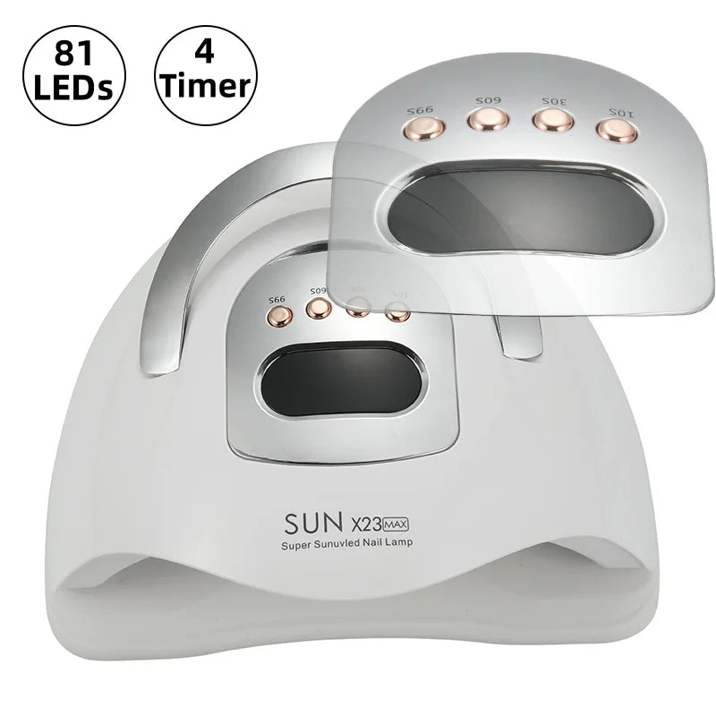 Big Power UV LED Lamp For Nails With 4 Timer Memory Function 81LEDs Lamp For Fast Gel Polish Drying Lamp Nail Equipment