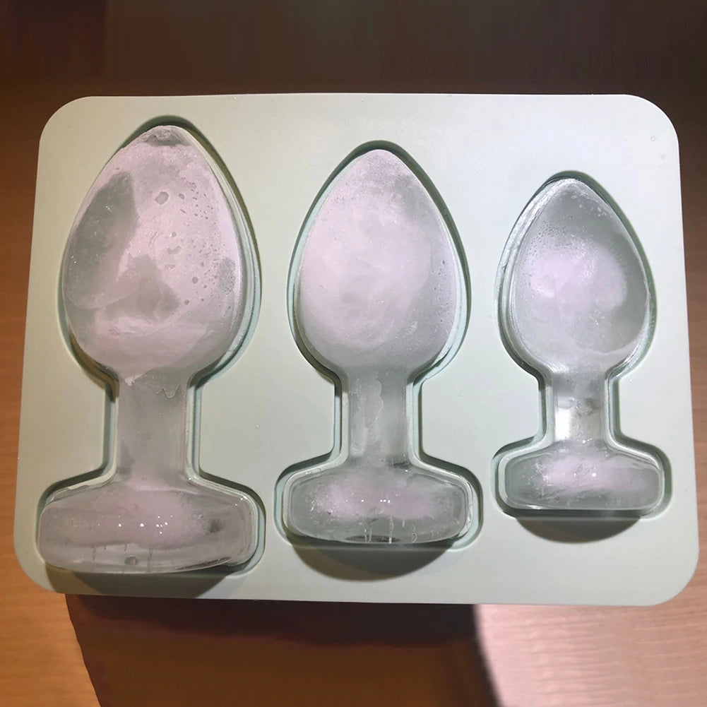 Silicone Prank Butt Plug Shaped Mold Reusable Prank Ice Cube Mold Tray Novelty Ice Cube Trays for Ice Chilling Whiskey Cocktails