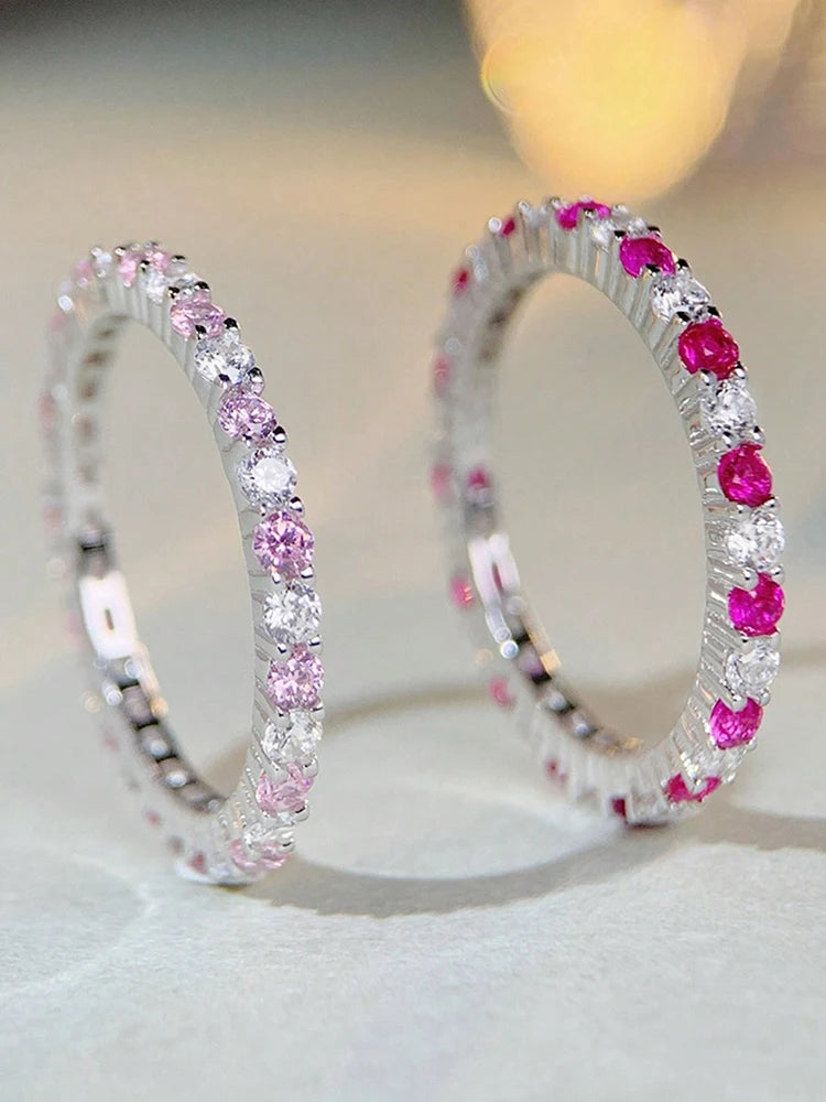 TXD0217 Inel de stivuire din argint 925 - Argint sterlin 925 cu zirconiu