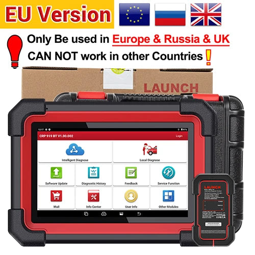 LAUNCH CRP919E BT OBD2 Scanner CAN FD DOIP FCA Full System Car Diagnostic Tools ECU Coding Bidirectional Control 31+ Service