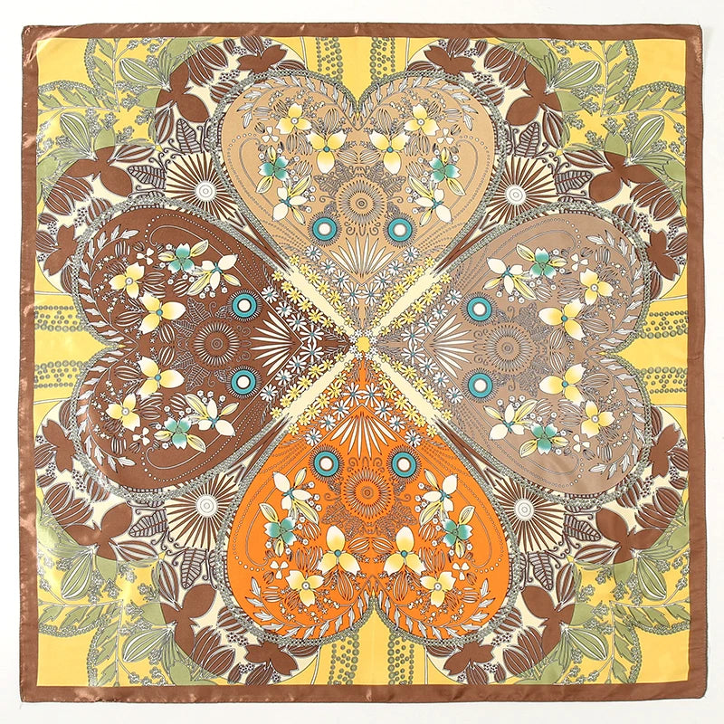 SENAIFE Satin-Schal Elegant - 90x90cm Polyester Leicht