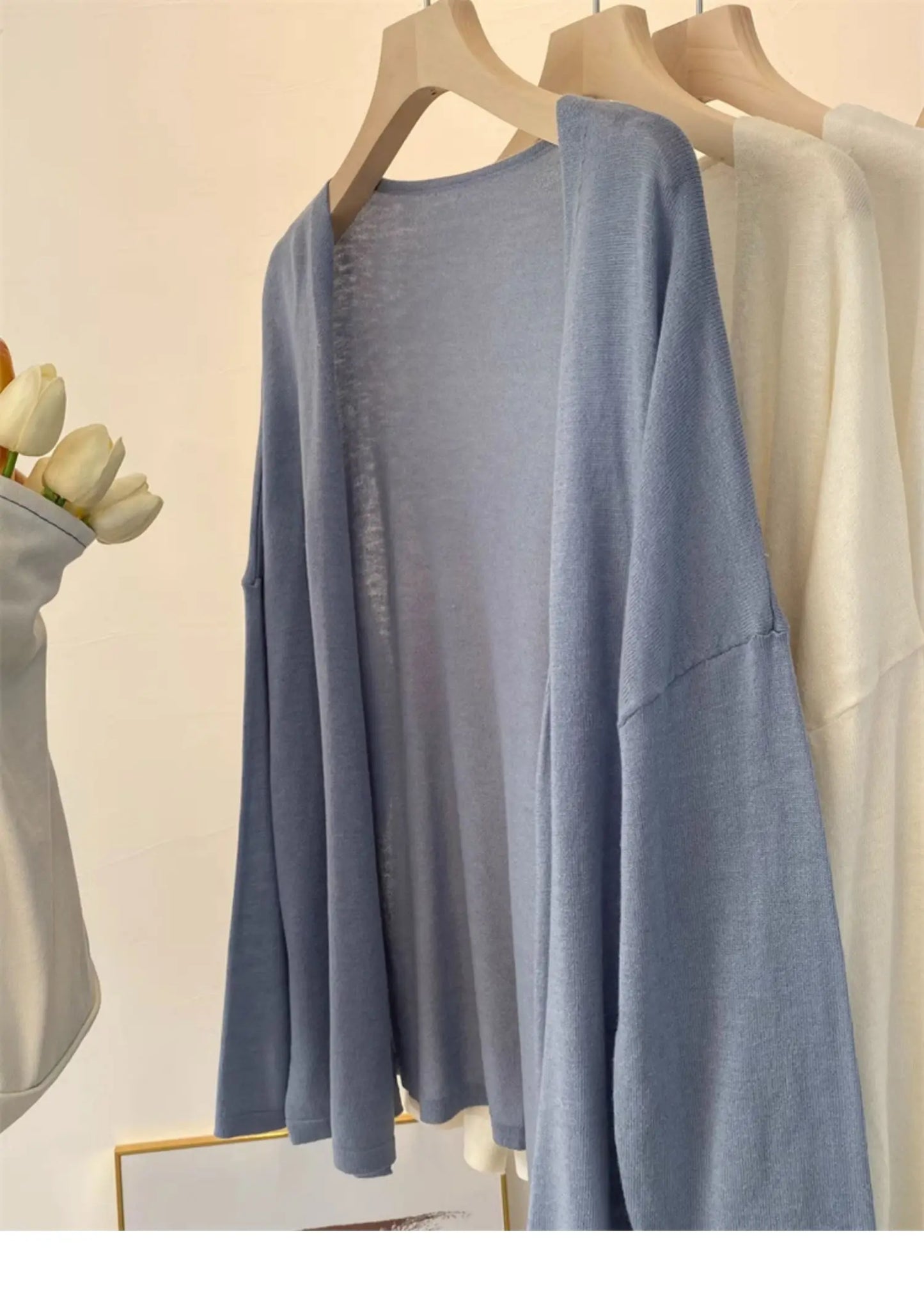 LovelyRoyalCN Cardigan Sommer Strick - Größe M, Material Baumwolle, Farbe Apricot