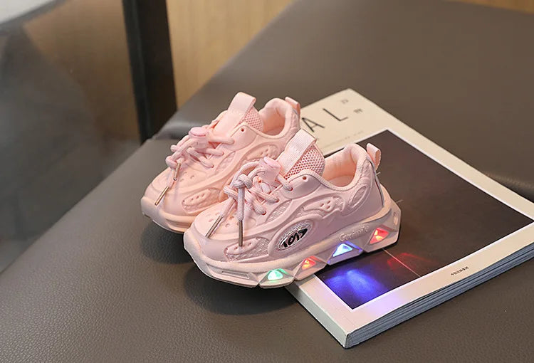 Baby Schuhe 2025 - Frühling Herbst Leuchtende Sneaker - Jungen Mädchen LED Schuhe Weiche Sohle 7-13J