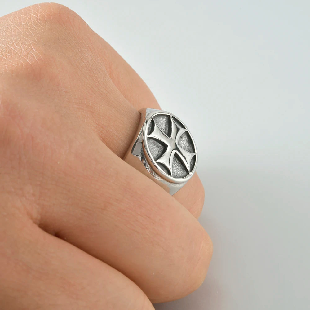 tajam BR231213 Glänzender Punk Ring - 316L Edelstahl 8mm
