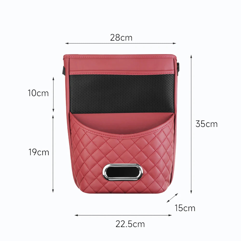 Geantă de depozitare pentru scaun auto, pentru geantă de mână, țesuturi, băuturi, cotiera auto, cutie agățată de buzunar, organizator din piele PU, kit accesorii pentru scaun auto