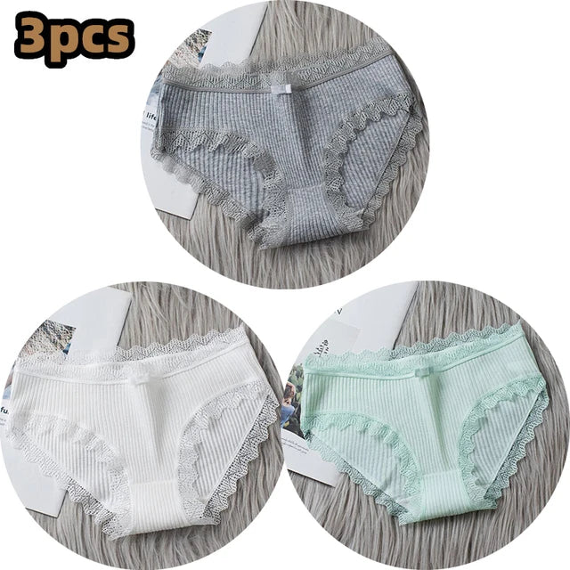 Damen Lingerie Unterwäsche mit Schleife Baumwolle Niedrig Bund Einfaches Design Komfortabel