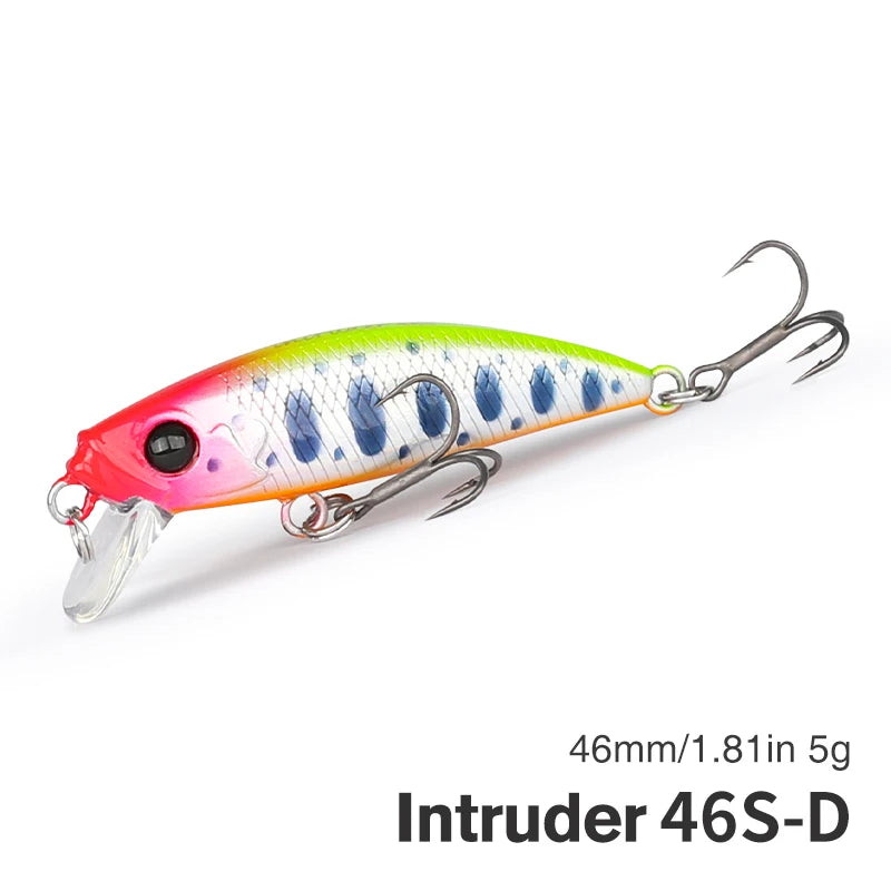 TSURINOYA 46S Sinking Minnow Fishing Lure Intruder 46mm 5g Artificial Trout Ajing Stream Lake Jerkbait Rockfishing Hard Baits
