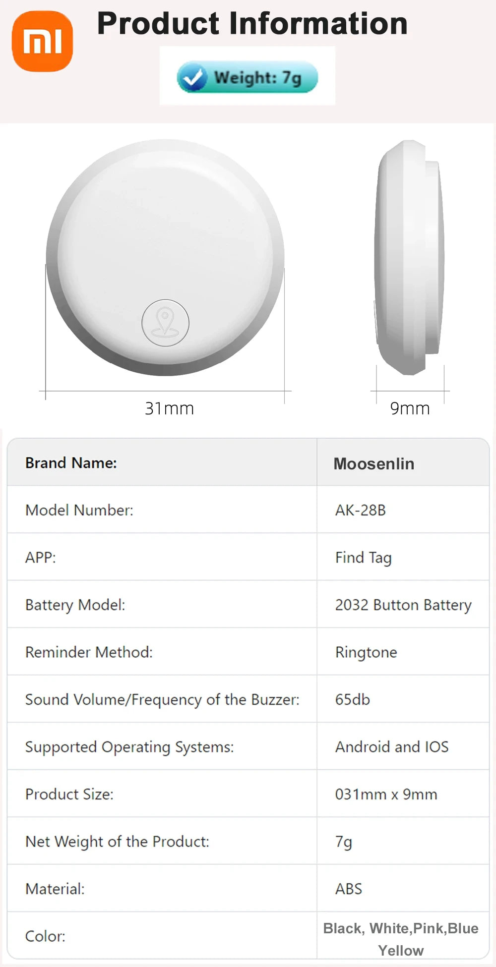 GPS-Tracker 2025: Xiaomi-Mini Smart Anti-Lost - Bluetooth 5.0 Collection