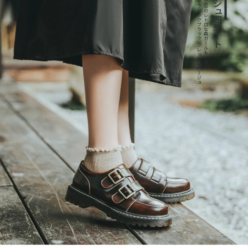 Frauen Flache Casual Loafers Schuhe 2025 - Damen Flach Fashion Vintage Britisch Leder - Oxford Loafers Fashion Designer Leder Slip On Schuhe