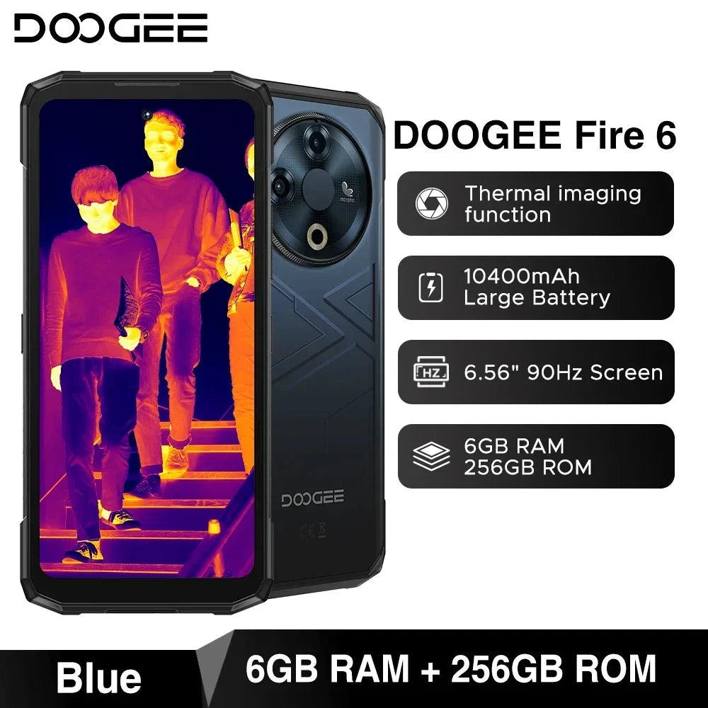 DOOGEE Fire 6 Wärmebildkamera - 10400 mAh Akku, 18 W, 6,56 Zoll