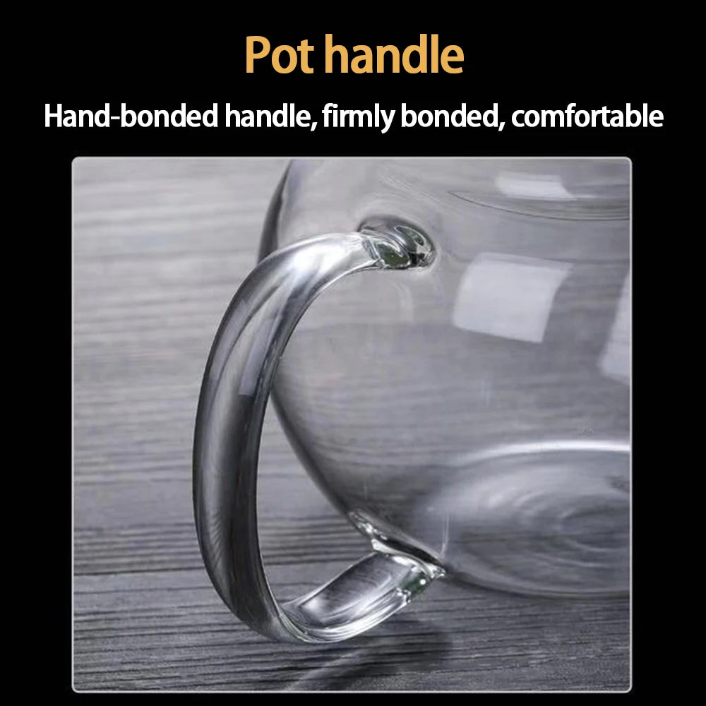 Glass Tea Pot Kettle 650ML/950ML/1300ML Teapot with Stainless Steel Strainer Infuser Filter Tea Cup Set kitchen accessories 주전자