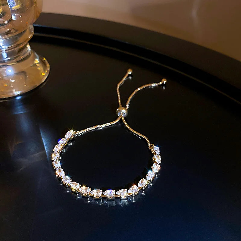 Wellen Geometrie Verstellbar Armband Bangle Luxus Mode Strass Kristall Armbänder Frauen Hochzeit Handgelenkband Schmuck