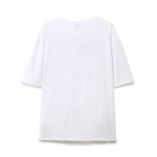 Print T-Shirts Woman Summer 2024 Short Sleeve Top Y2k Basics Letter Tops O-Neck Women Tops Women's Graphic T-shirt - Golden Bridge Store