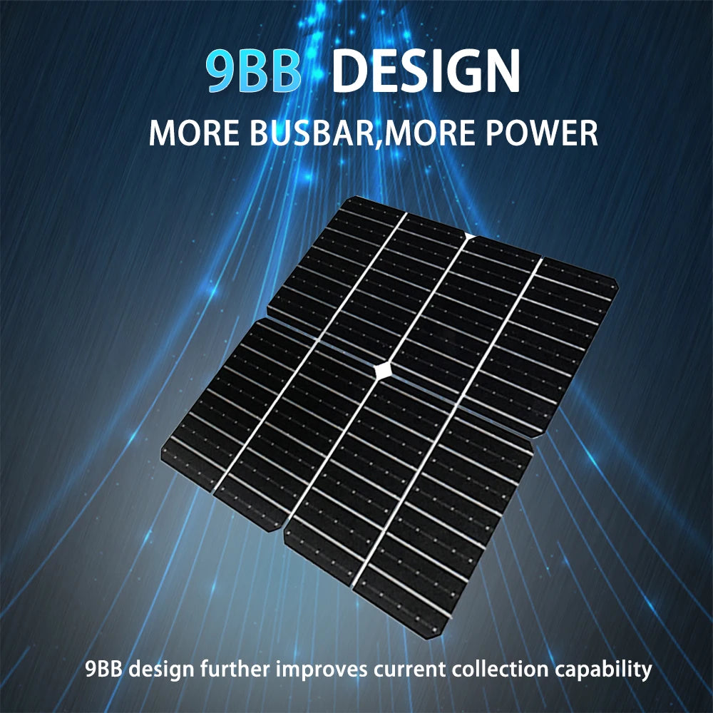 Panou solar 100W 200W 300W 400W Panou fotovoltaic din sticlă rigidă 18V Celulă solară monocristalină pentru încărcător de baterie 12V/24V