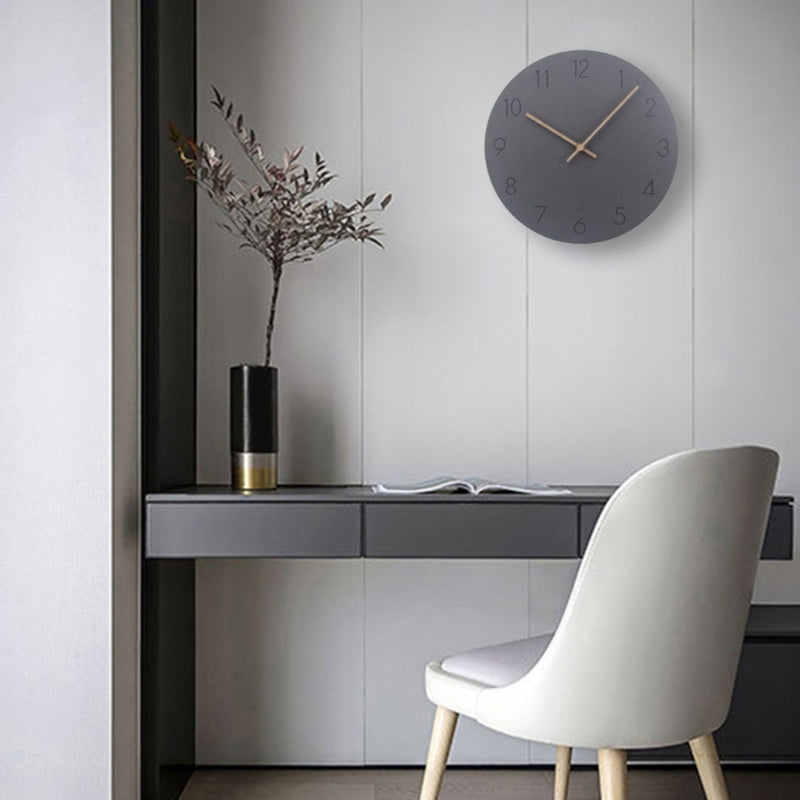 Wooden Simple Round Wall Clock Non Ticking Silent Clocks Modern Office Wall Clocks Homes Decor Easy to Read