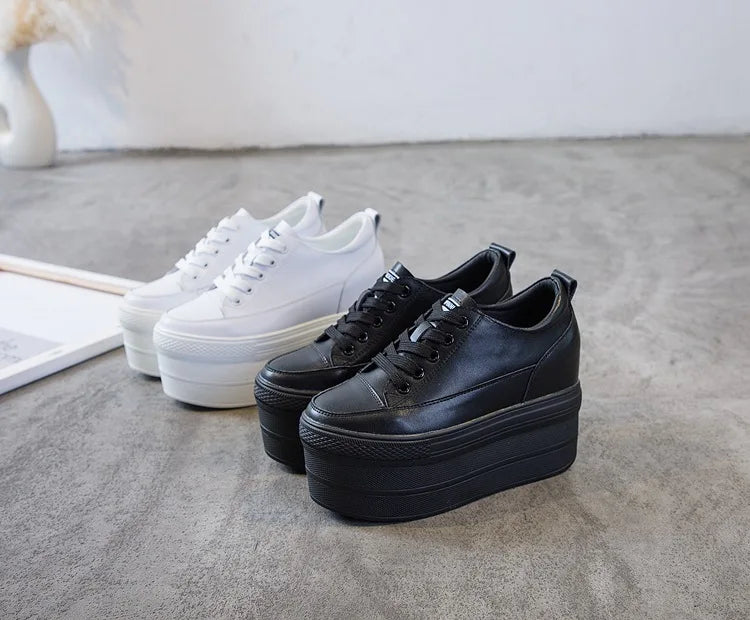 White Luxury Designer Sneakers On Platform Sports Shoes For Women  New Fashion Thick Bottom Wedding Shoes High Heel