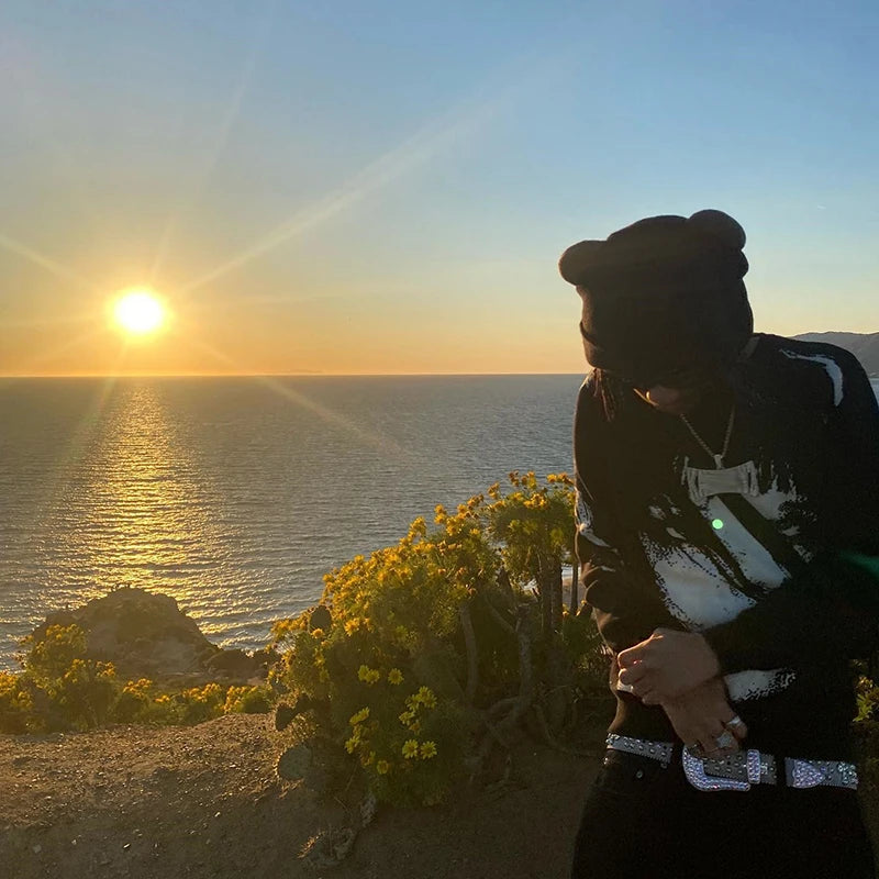 HIZILENTCN Oversized Pullover O Neck - Größe XL Polyester